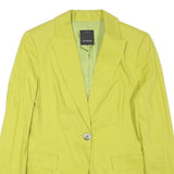 PINKO Womens Yellow Slim Blazer Jacket UK 12 Polyester Blend Button Closure
