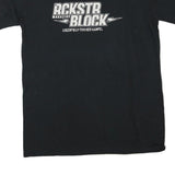 GILDAN Mens Black Rckstr Block Graphic T-Shirt M Short Sleeve Crew Neck Casual