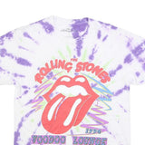 THE ROLLING STONES Mens White & Purple Tie Dye Graphic T-Shirt S Short Sleeve