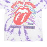 THE ROLLING STONES Mens White & Purple Tie Dye Graphic T-Shirt S Short Sleeve
