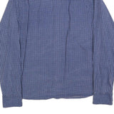 TOMMY HILFIGER Mens Blue Check Shirt S Cotton Blend Casual Button Down Long