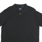 CHAPS Mens Black Short Sleeve Plain XL Cotton Blend Polo Shirt Casual