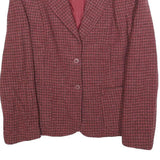 ALEXON Womens Red Houndstooth Button Jacket S Wool Blend Tailored