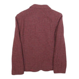 ALEXON Womens Red Houndstooth Button Jacket S Wool Blend Tailored