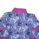 Womens Blue & Purple Vintage Zip Jacket M Polyester Blend Abstract Pattern