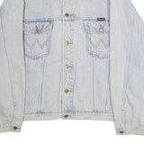 WRANGLER Mens Blue Cotton Denim Jacket 2XL Authentic Western Button Closure
