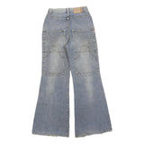 Womens Light Blue Regular Fit Flared Denim Cotton Blend Jeans W26 L30 Zip