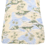 BAHAMA CRUISE Womens Cream & Blue Tropical Print Day Cotton Blend Dress XL