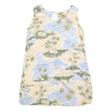 BAHAMA CRUISE Womens Cream & Blue Tropical Print Day Cotton Blend Dress XL