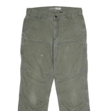 CARHARTT Mens Jeans Olive Relaxed Straight Cotton Blend W32 L30 Workwear
