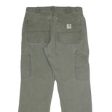 CARHARTT Mens Jeans Olive Relaxed Straight Cotton Blend W32 L30 Workwear