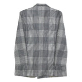 DEL MOD Mens Grey & Black Check Wool Blend Double Breasted Jacket M Woven Blazer