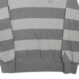 ADIDAS Mens Grey & Light Grey Striped Crew Neck S Sweatshirt Cotton Blend Casual