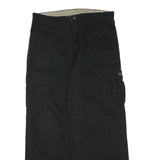 WRANGLER Mens Black Cargo Regular Fit Cotton Blend Trousers W36 L32 Pocketed