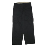 WRANGLER Mens Black Cargo Regular Fit Cotton Blend Trousers W36 L32 Pocketed
