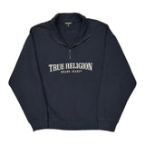 True Religion Spellout Top - Large Navy Cotton