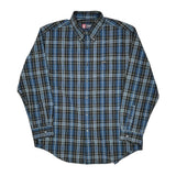 Chaps Ralph Lauren Checked Shirt - Large Black Cotton Blend