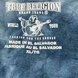 World Tour True Religion Tie-Dye T-Shirt - XL Blue Cotton