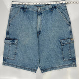 Wrangler Cargo Denim Shorts - 36W 10L Blue Denim