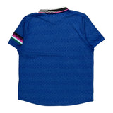 Nike Striped Polo Shirt - XL Blue Polyester