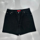 Levis Denim Shorts - 34W US 10 Black Cotton