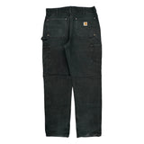 Carhartt Double Knee Carpenter Pants - 34W 33L Black Cotton