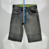 Mishka Nyc Contrast Stitch Denim Shorts - 34W 14L Gray Denim