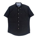 Tommy Hilfiger Short Sleeve Shirt - Medium Black Cotton