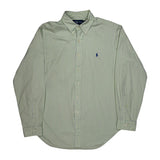 Ralph Lauren Striped Shirt - Large Green Cotton