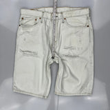 Levis Denim Shorts - 32W 10L White Cotton