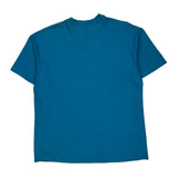 Hanes Single Stitch T-Shirt - XL Blue Cotton