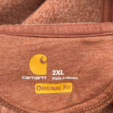 Carhartt Spellout Hoodie - 2XL Brown Cotton Blend