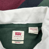 Levis Striped Rugby Shirt - Large Green Cotton