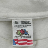 Mickey Mouse Fruit Of The Loom Cartoon T-Shirt - XL White Cotton