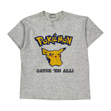 Age 14 Pikachu Pokemon Cartoon T-Shirt - XL Grey Cotton