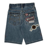 Age 7 Phat Farm Graphic Denim Shorts - Medium Blue Denim