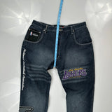 Los Angeles Lakers Unk Graphic Jeans - 34W 32L Dark Wash Cotton