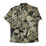 George Floral Hawaiian Shirt - Large Brown Cotton