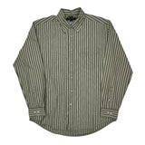 Tommy Hilfiger Striped Shirt - Large Khaki Cotton