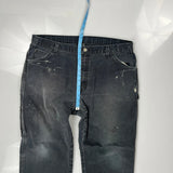 Dickies Carpenter Trousers - 38W 29L Black Cotton