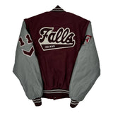 Falls Indians Burghardt College Varsity Jacket - Small Burgundy Wool Blend