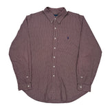 Ralph Lauren Checked Shirt - XL Burgundy Cotton