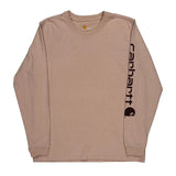Original Fit Carhartt Long Sleeve T-Shirt - Large Pink Cotton