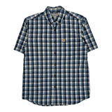 Carhartt Checked Short Sleeve Shirt - Medium Blue Cotton