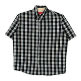Wrangler Checked Short Sleeve Shirt - Medium Black & White Cotton