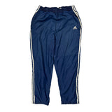 Snap Buttons Adidas Striped Tracksuit - Large Blue Polyester