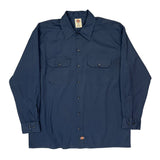 Dickies Shirt - Large Navy Cotton Blend