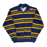 Polo By Ralph Lauren Striped 1/4 Zip - XL Blue Cotton