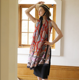 Anyyou 100% Mulberry Silk Rose Red Scarf Women Luxury Long Shawl – Beach Wear, Swimwear Cover Up, Pashmina Foulard Fashion Accessory