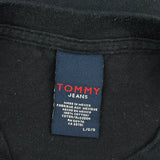 85 Tommy Jeans College Long Sleeve T-Shirt - Large Black Cotton
